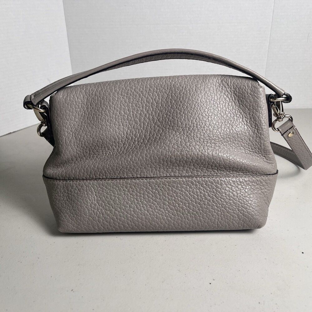Kate Spade Leila Women's Grey Pebbled Leather Zip Crossbody Purse W/Tassel - Picture 11 of 16